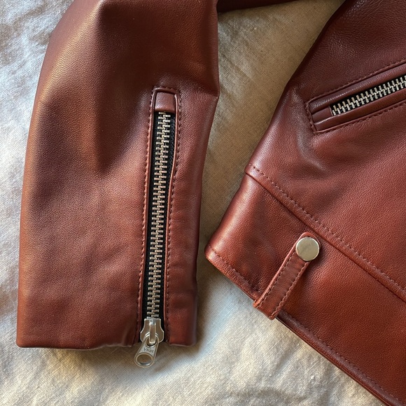 Mackage Baya Brown Leather Jacket Size S - Picture 5 of 9